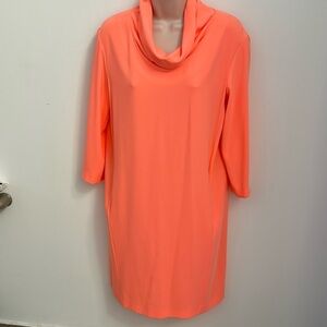 Tara Jarmon Paris neon coral dress. Size S